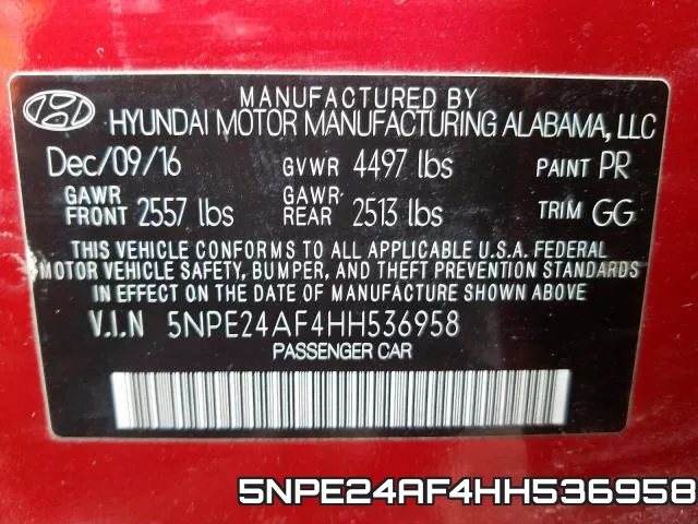 5NPE24AF4HH536958 фото 2