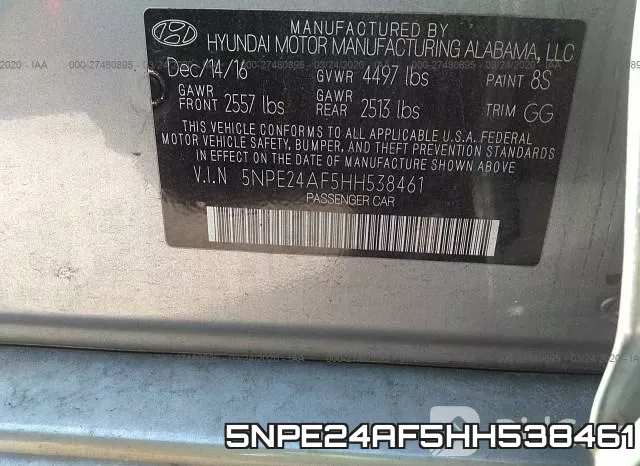 5NPE24AF5HH538461 фото 10