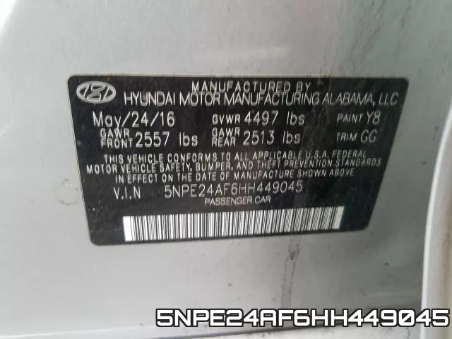 5NPE24AF6HH449045 фото 2