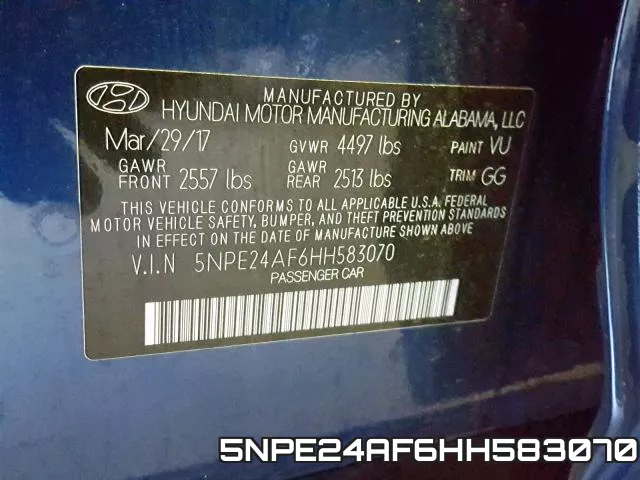 5NPE24AF6HH583070 фото 2