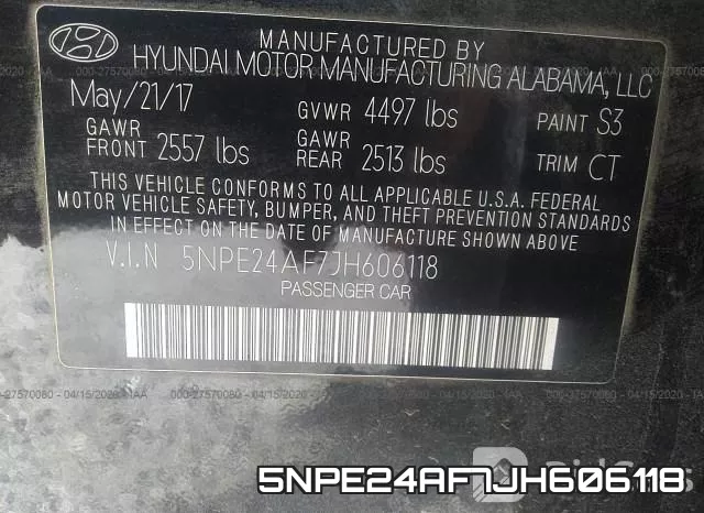 5NPE24AF7JH606118 фото 10