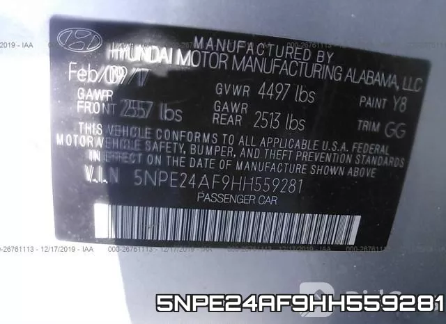5NPE24AF9HH559281 фото 10