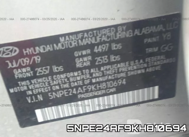 5NPE24AF9KH810694 фото 10