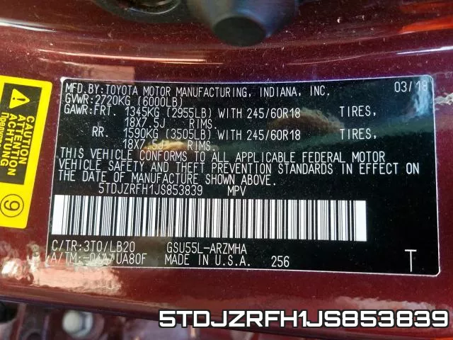 5TDJZRFH1JS853839 фото 2