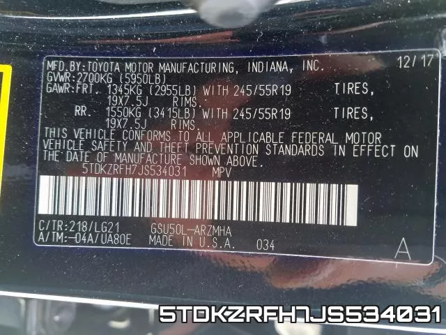 5TDKZRFH7JS534031 фото 2