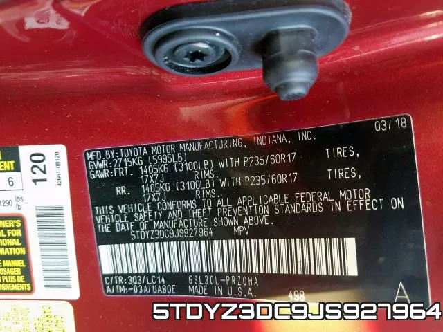 5TDYZ3DC9JS927964 фото 2