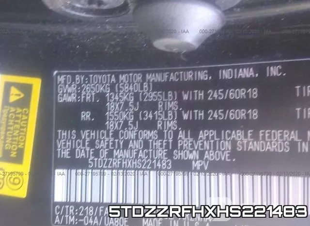 5TDZZRFHXHS221483 фото 10