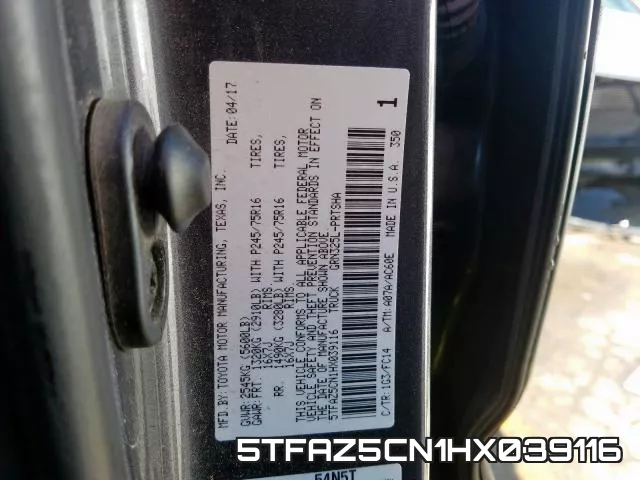 5TFAZ5CN1HX039116 фото 2