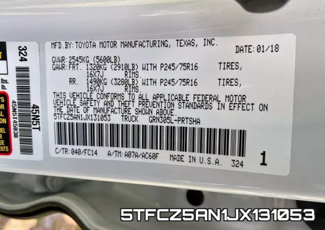 5TFCZ5AN1JX131053 фото 2