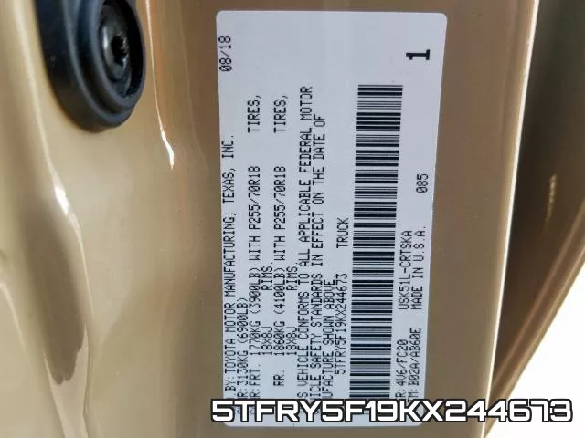 5TFRY5F19KX244673 фото 2
