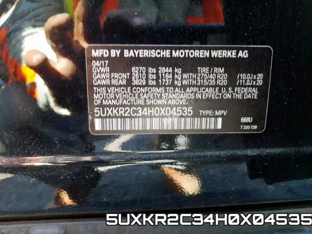 5UXKR2C34H0X04535 фото 2