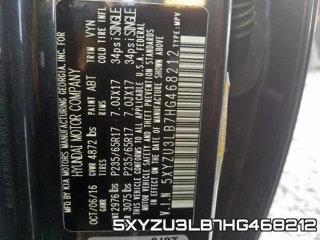 5XYZU3LB7HG468212 фото 2