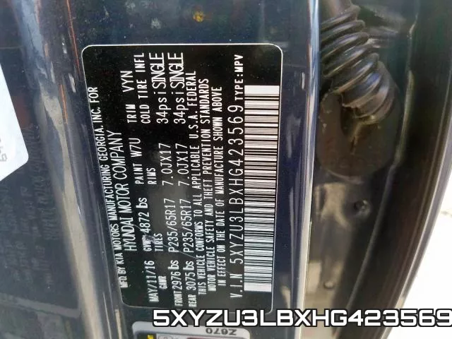 5XYZU3LBXHG423569 фото 2