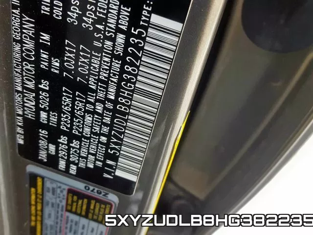 5XYZUDLB8HG382235 фото 2