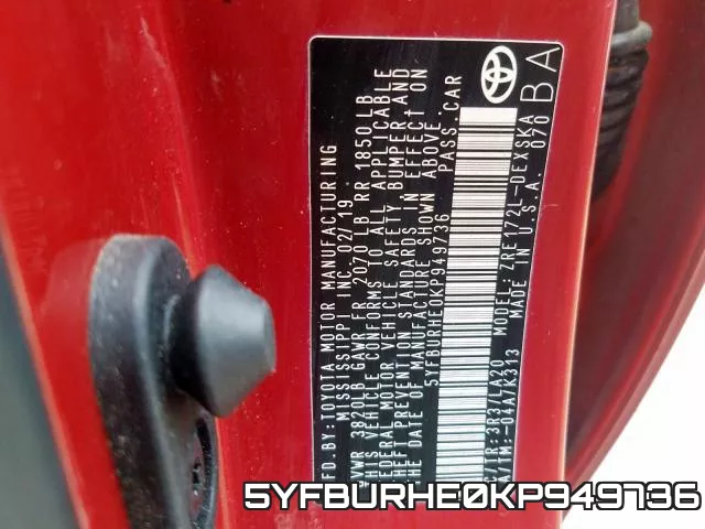 5YFBURHE0KP949736 фото 2