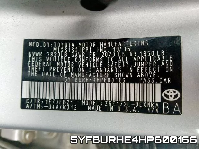 5YFBURHE4HP600166 фото 2