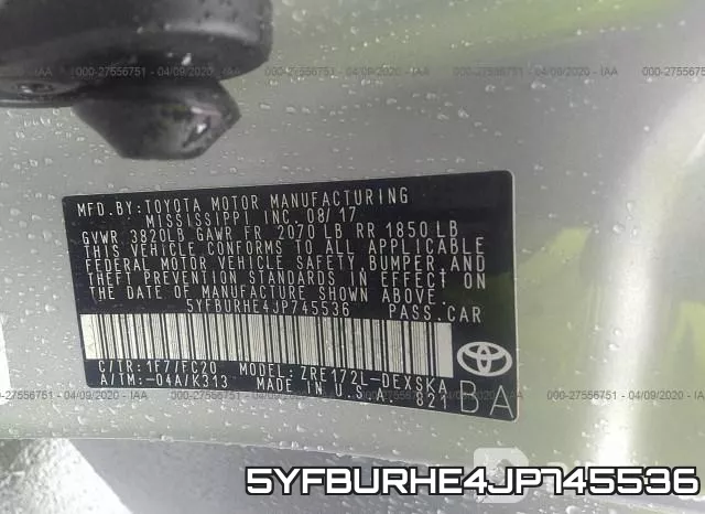 5YFBURHE4JP745536 фото 10