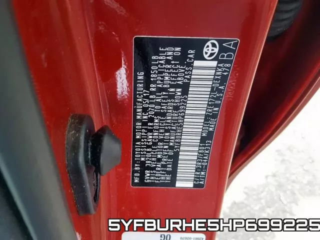 5YFBURHE5HP699225 фото 2
