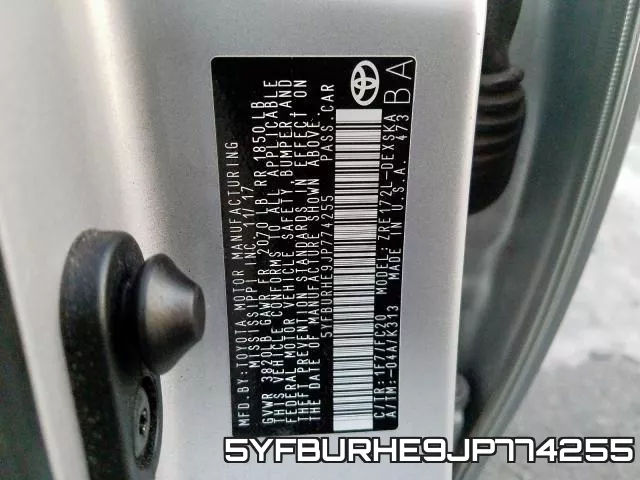 5YFBURHE9JP774255 фото 2