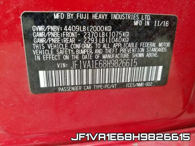 JF1VA1E68H9826615 фото 2