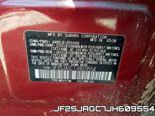 JF2SJAGC7JH609554 фото 2