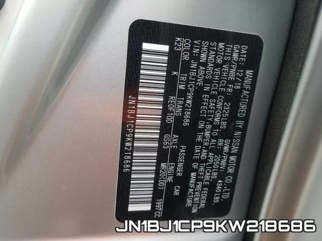 JN1BJ1CP9KW218686 фото 2