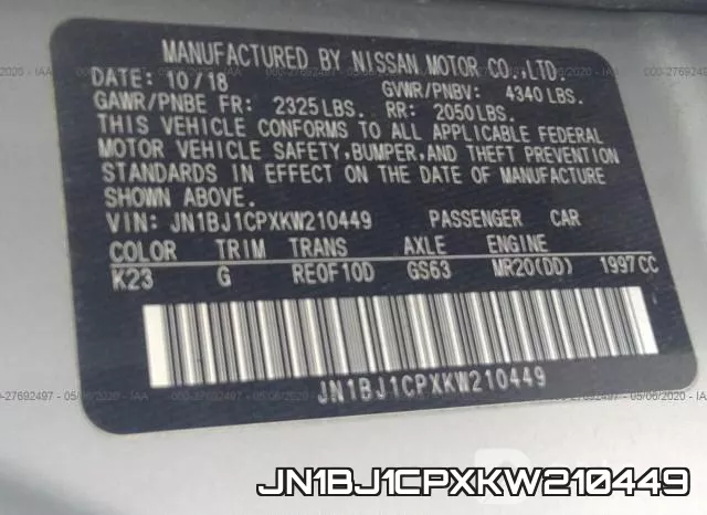 JN1BJ1CPXKW210449 фото 10
