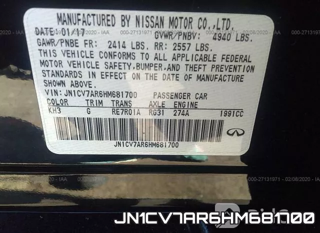 JN1CV7AR6HM681700 фото 10