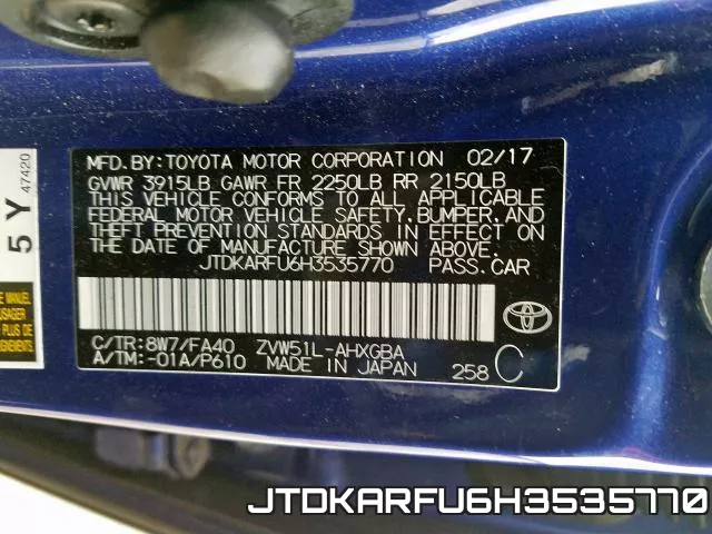 JTDKARFU6H3535770 фото 2