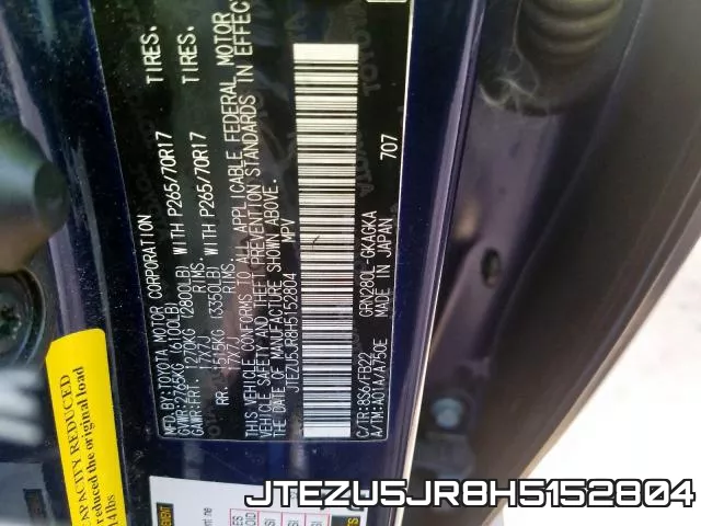 JTEZU5JR8H5152804 фото 2