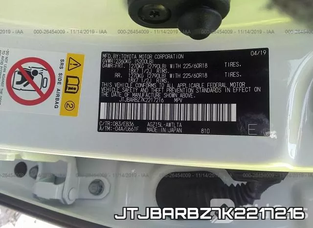 JTJBARBZ7K2217216 фото 10