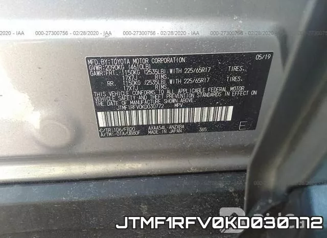 JTMF1RFV0KD030772 фото 10