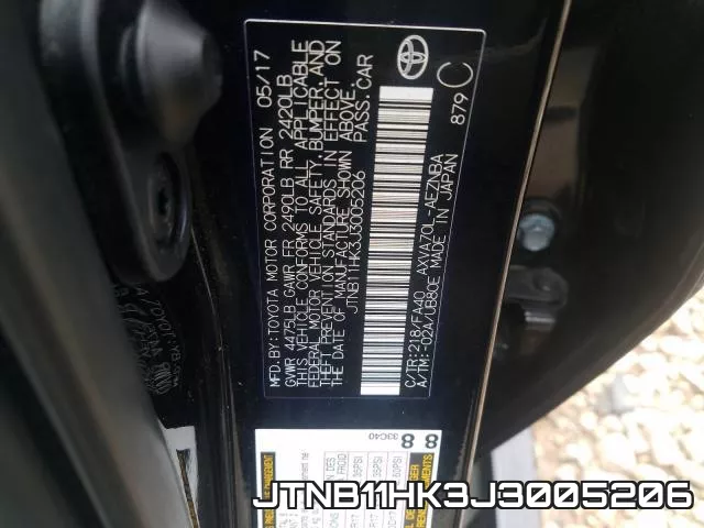 JTNB11HK3J3005206 фото 2