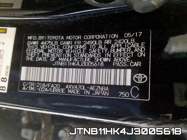 JTNB11HK4J3005618 фото 2