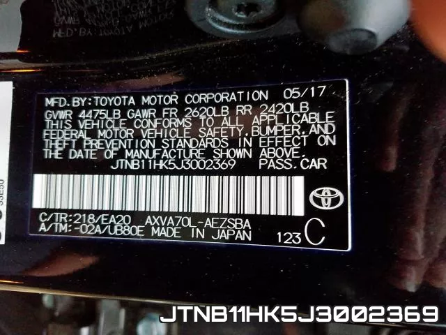 JTNB11HK5J3002369 фото 2