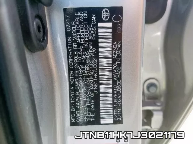 JTNB11HK7J3021179 фото 2