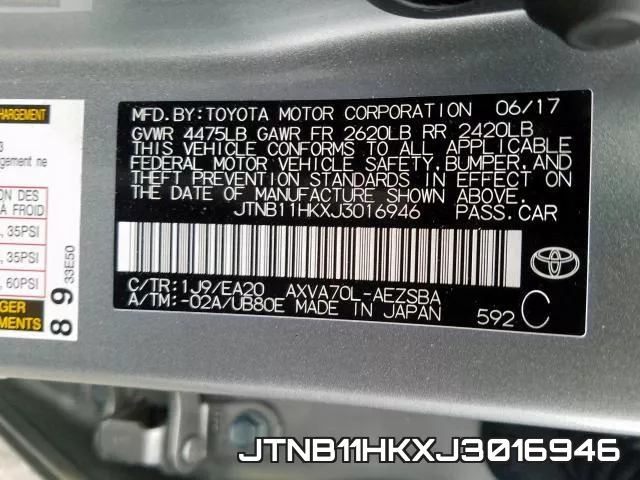 JTNB11HKXJ3016946 фото 2