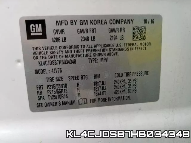 KL4CJDSB7HB034348 фото 2