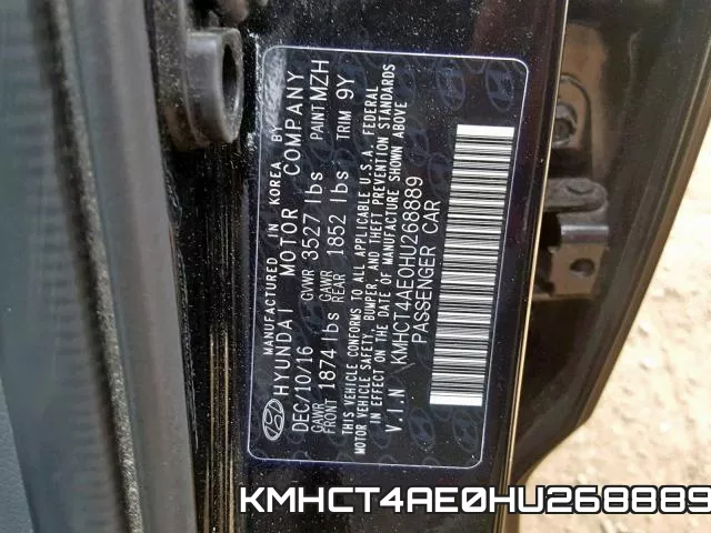 KMHCT4AE0HU268889 фото 2