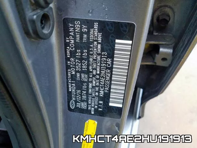 KMHCT4AE2HU191913 фото 2