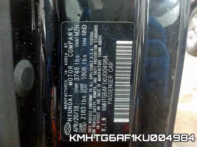 KMHTG6AF1KU004984 фото 2