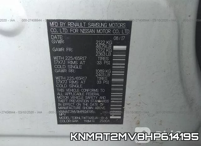 KNMAT2MV8HP614195 фото 10