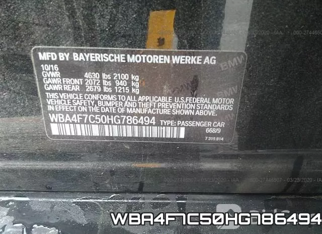 WBA4F7C50HG786494 фото 10