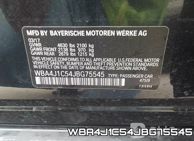 WBA4J1C54JBG75545 фото 10
