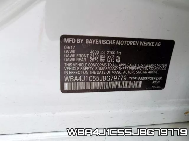 WBA4J1C55JBG79779 фото 2