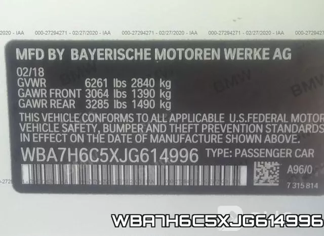 WBA7H6C5XJG614996 фото 10