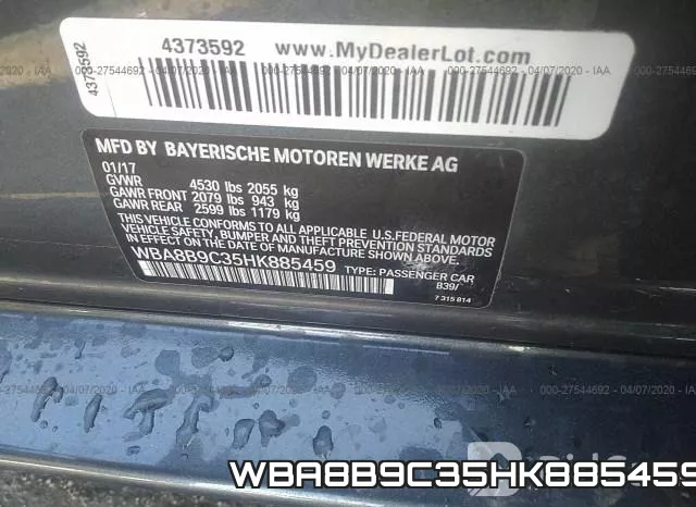 WBA8B9C35HK885459 фото 10