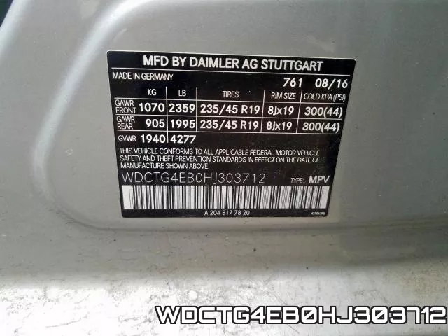 WDCTG4EB0HJ303712 фото 2