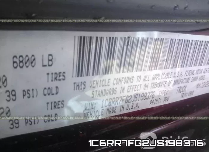 1C6RR7FG2JS198376 фото 10