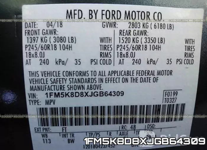 1FM5K8D8XJGB64309 фото 10